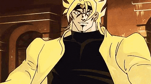 A gif of Dio Brando brutishly brandisihing big bitching blades.